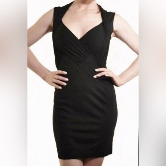 French Connection Black Strap Cross Mini Dress Size 6 - Picture 1 of 5